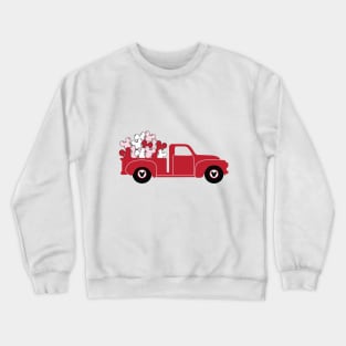 Mickey Valentine Love Heart Balloon Valentine Truck Crewneck Sweatshirt